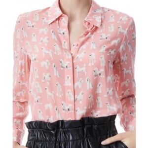 Alice & Olivia Willa Poodle Top Blouse Silk